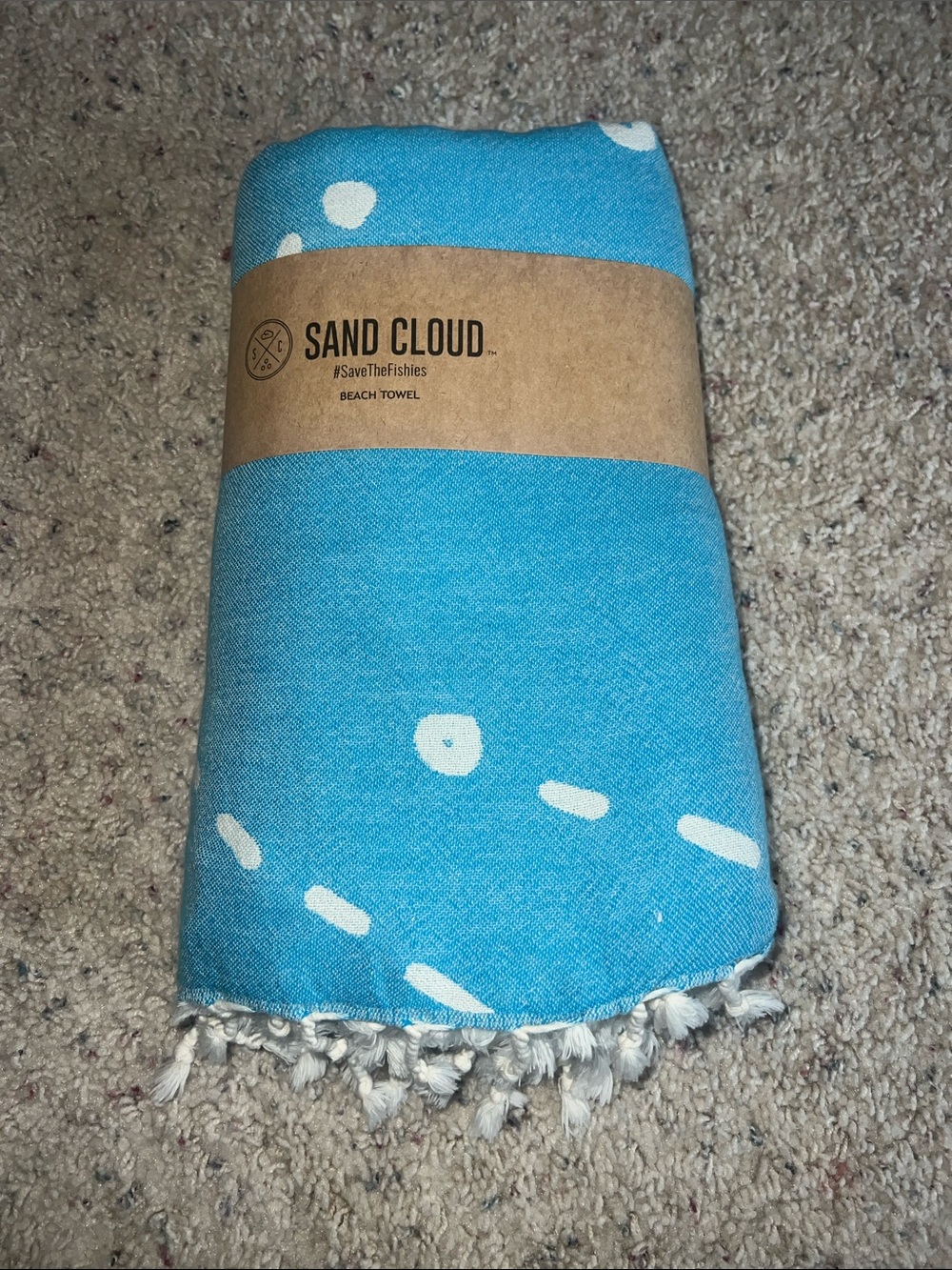Sand Cloud Turtle Constellation Blue Dot Pattern Beach Towel